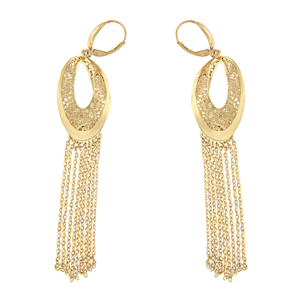 18ct gold Long drop earrings