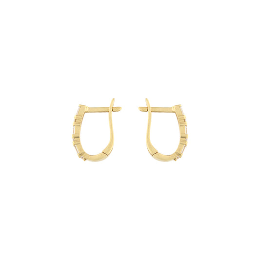 18ct gold White stone hoops