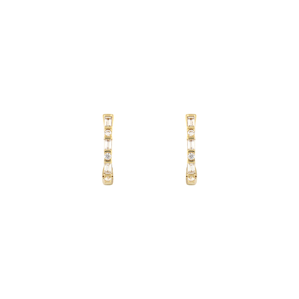 18ct gold White stone hoops