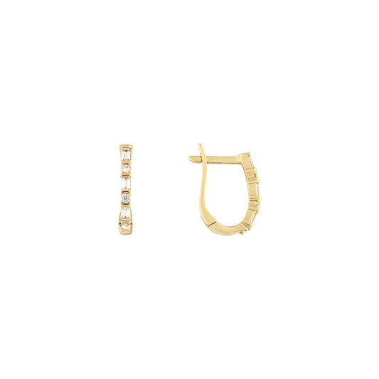18ct gold White stone hoops