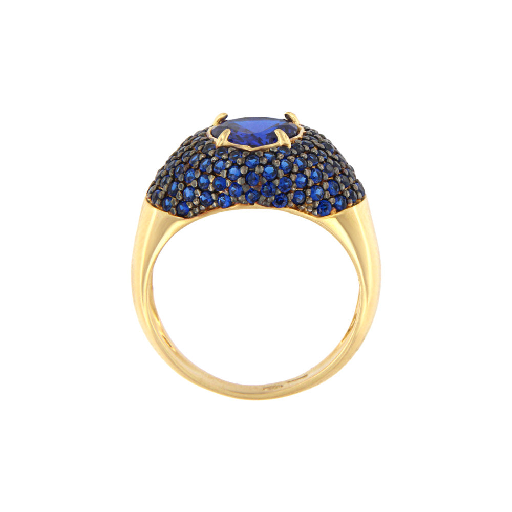 18ct gold Blue stone heart ring