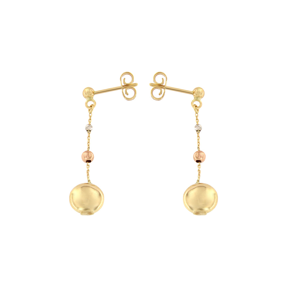 18ct gold Long drop stone earrings