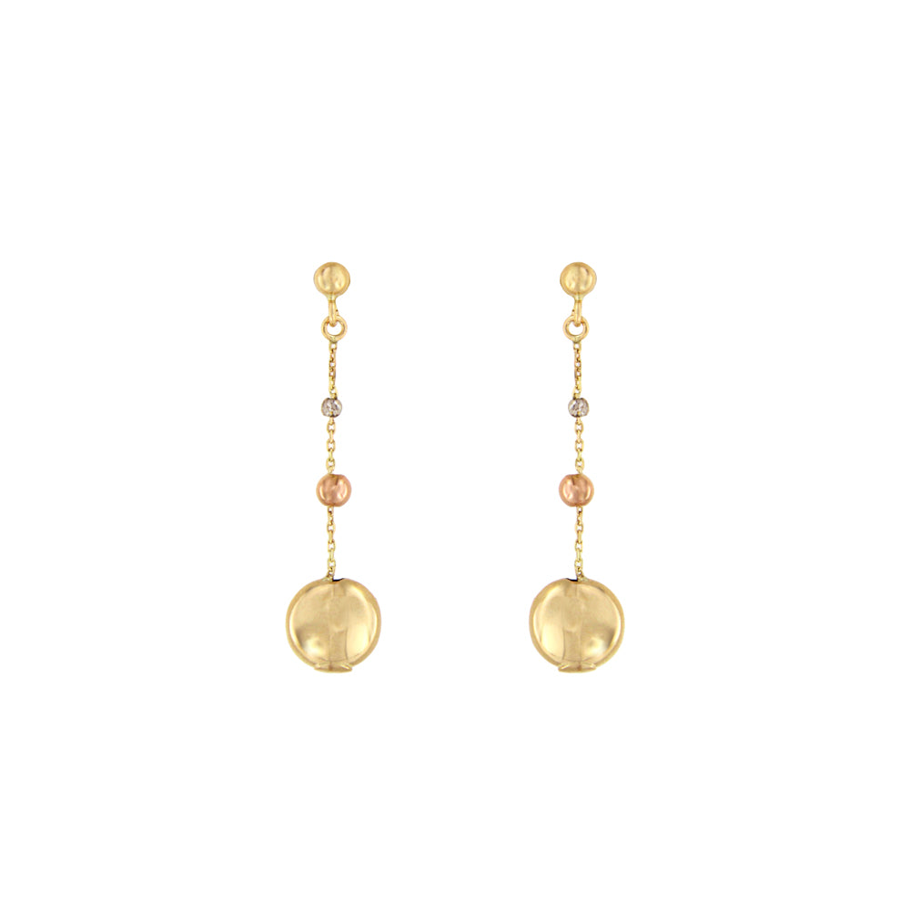 18ct gold Long drop stone earrings
