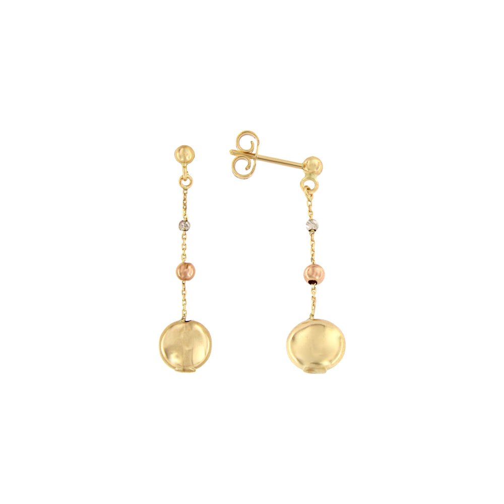 18ct gold Long drop stone earrings