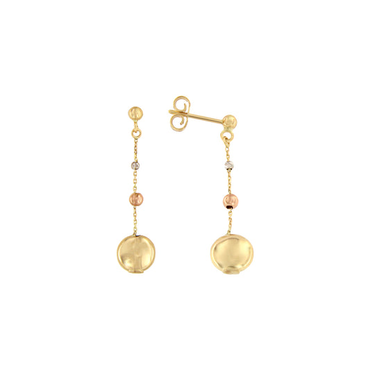 18ct gold Long drop stone earrings