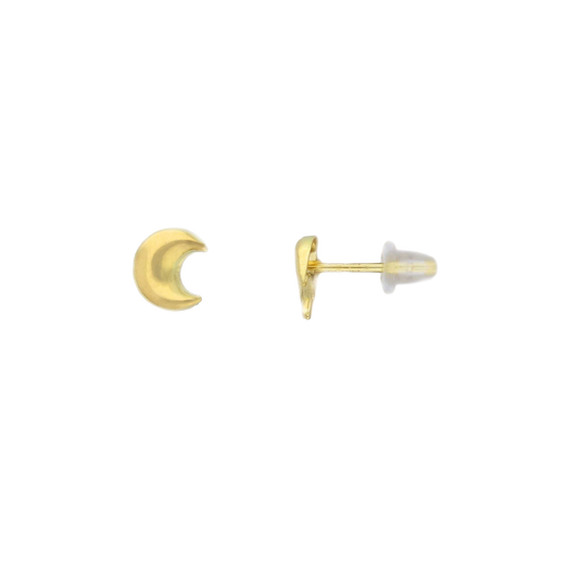 18ct gold Moon stud earrings