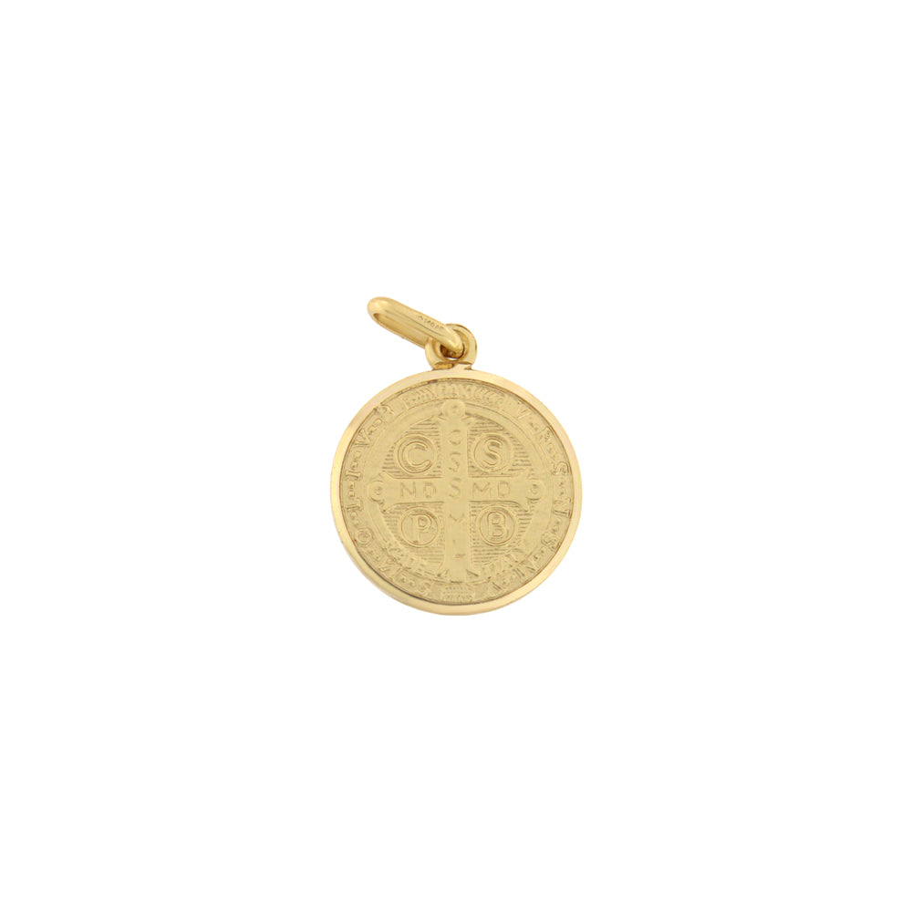 18ct gold Saint Benedict medal pendant