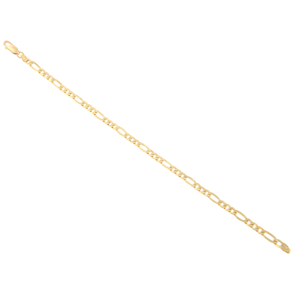 18ct gold Figaro mirror bracelet