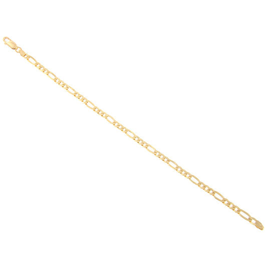 18ct gold Figaro mirror bracelet
