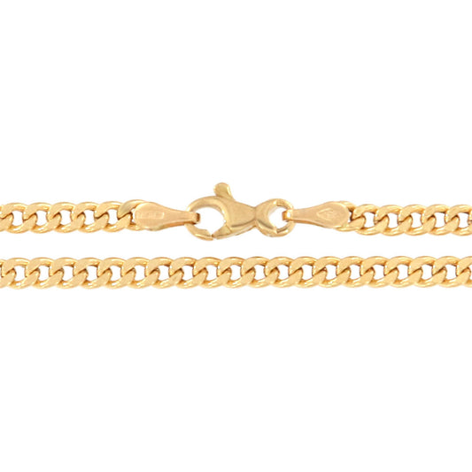 18ct gold Diamond cut curb chain