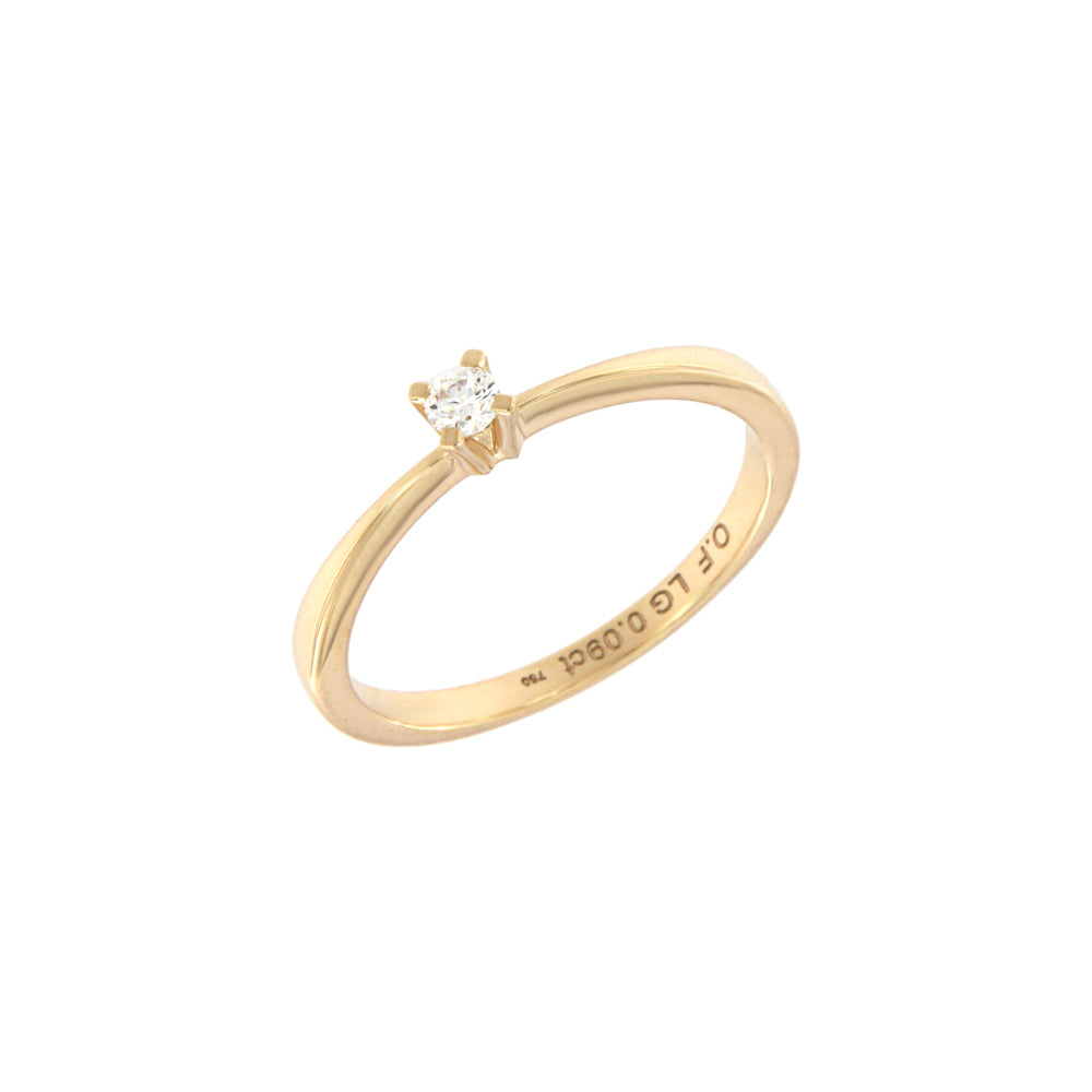 18ct gold L-diamond solitaire ring