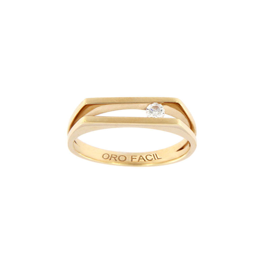 18ct gold White stone ring