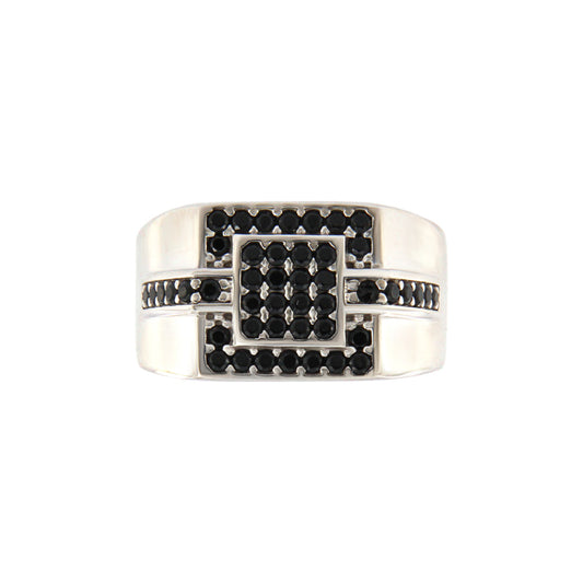 18ct gold Square black stone ring
