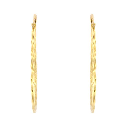 18ct gold Twisted hoop earrings