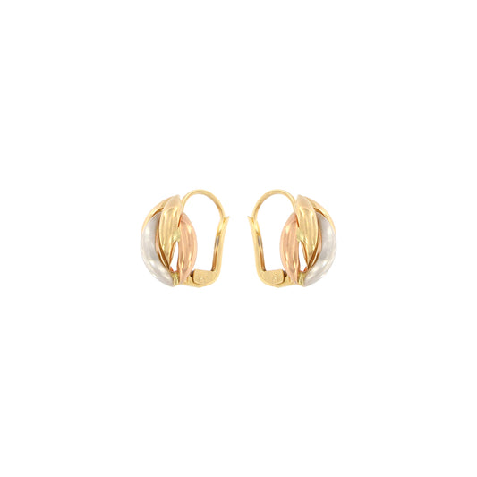 18ct gold Three colour earrings
