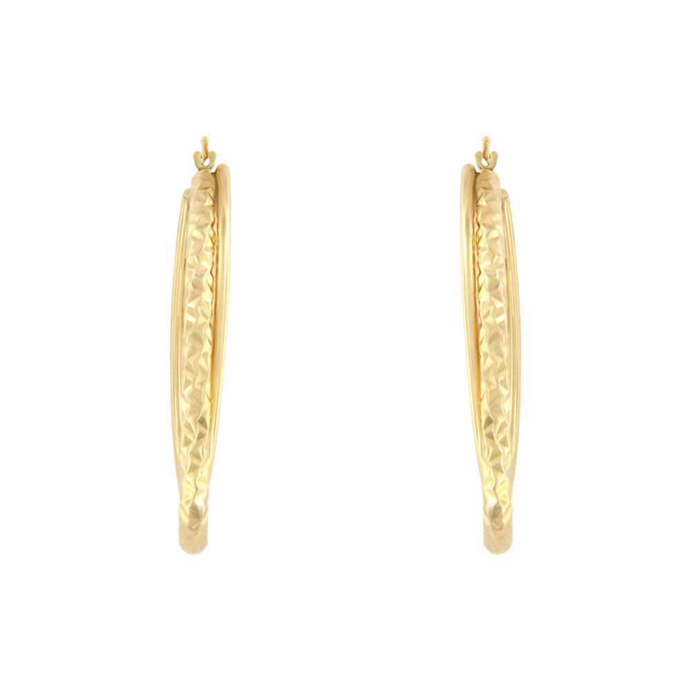 18ct gold Double oval hoop earrings