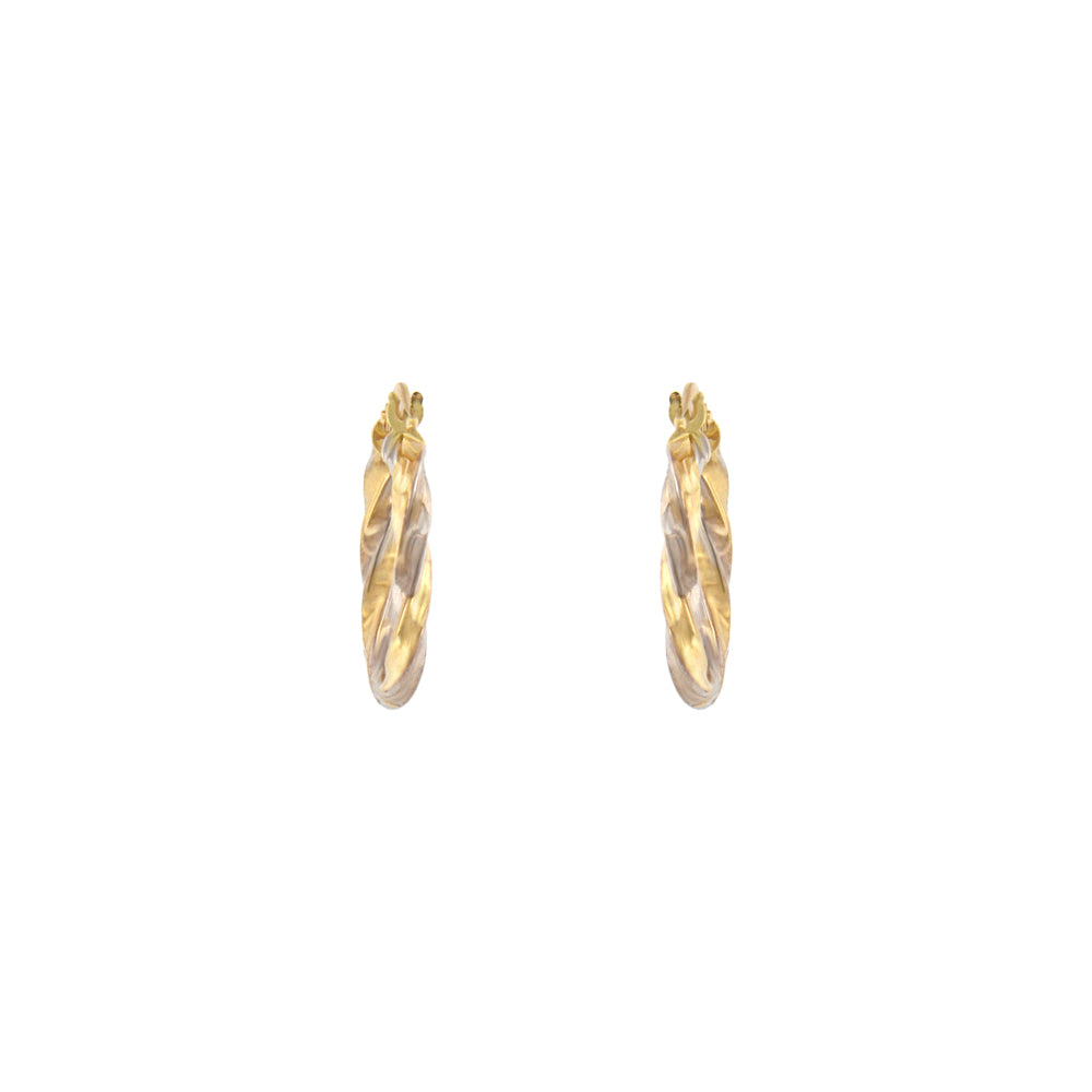 18ct gold Bicolor hoop earrings