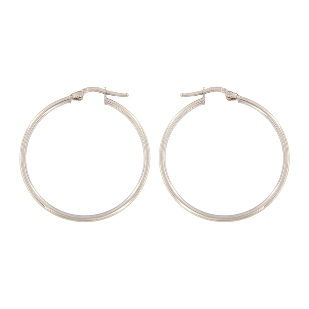 18ct gold White hoop earrings