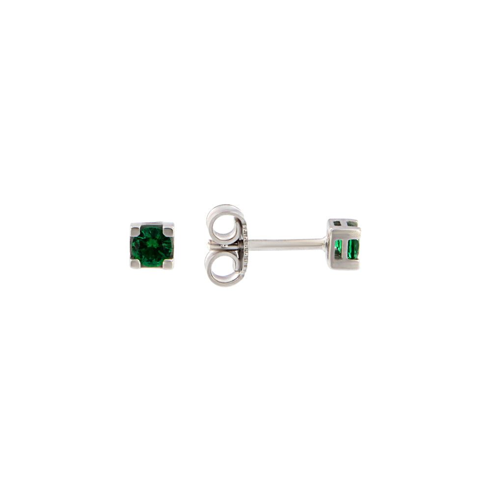18ct gold Green stone stud earrings