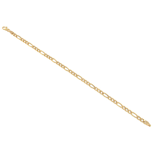18ct gold Diamond figaro bracelet 3+1