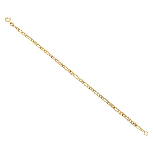 18ct gold Figaro mirror bracelet