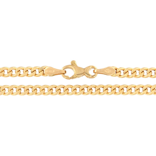 18ct gold Diamond cut curb chain