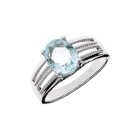 14ct gold ring blue topaz