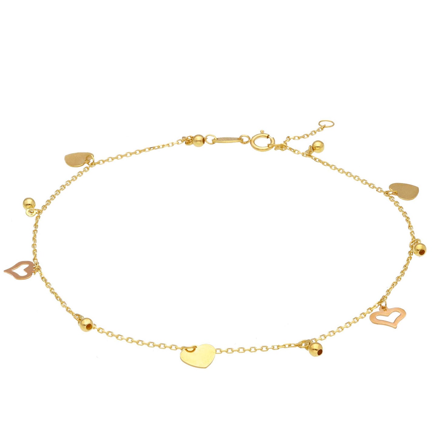 Tobillera con dijes de oro de 18 qt