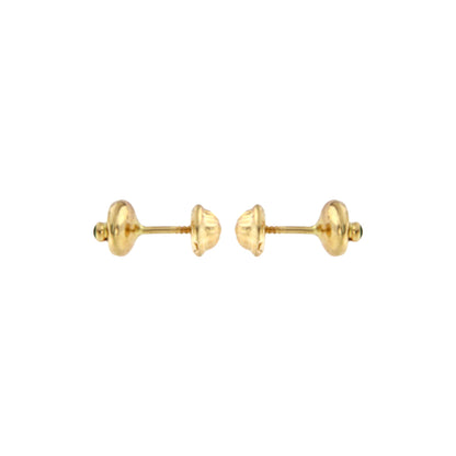 18ct gold Coffee bean earrings with green stone