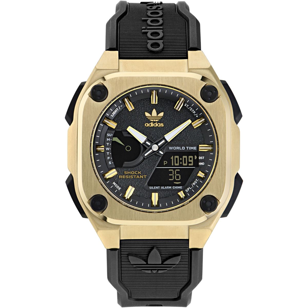 Adidas Yellow Gold SST Case Black Dial