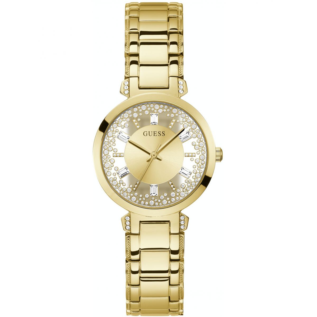 Guess Ladies Crystal Clear Gold Tone