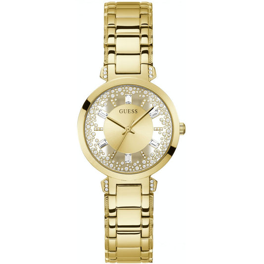 Guess Ladies Crystal Clear Gold Tone