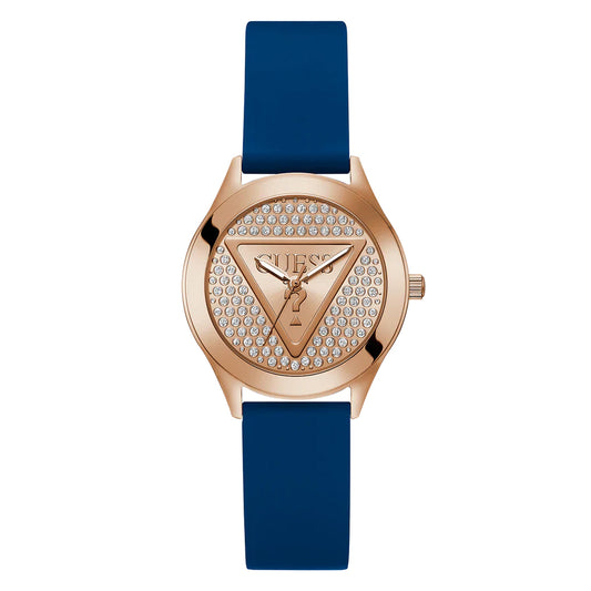 Guess Glitz Plaque Ladies rose Gold Tone