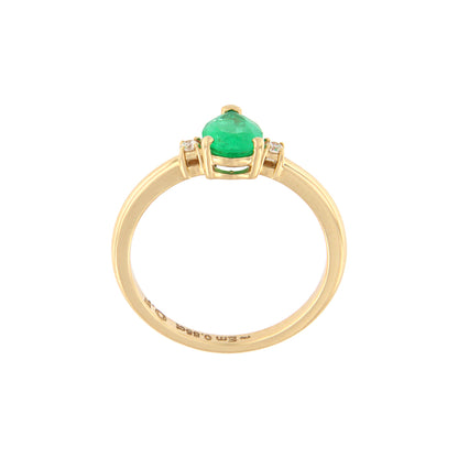 18ct gold Emerald pear ring