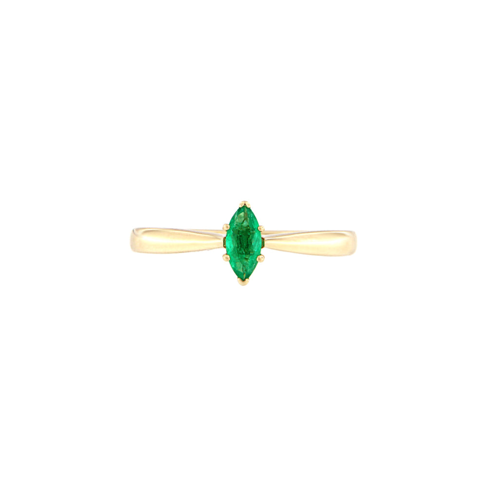 18ct gold Emerald marquise ring