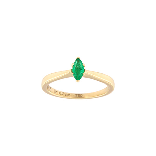 18ct gold Emerald marquise ring