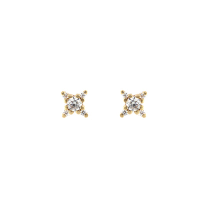 18ct gold White stone stud earrings