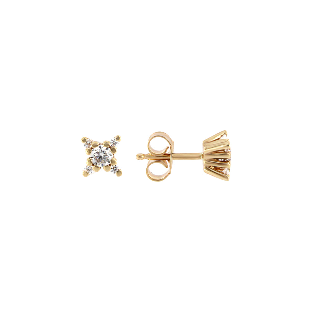 18ct gold White stone stud earrings