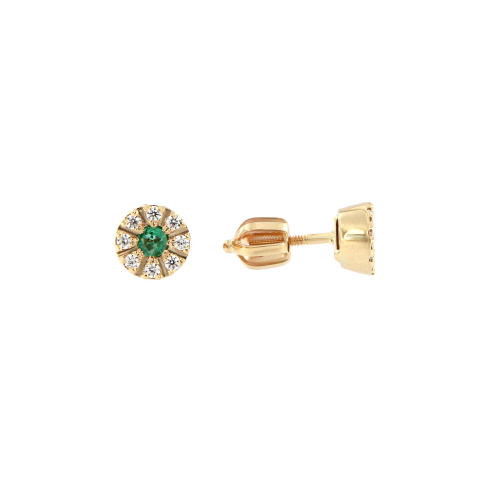 18ct gold Circular stud earrings