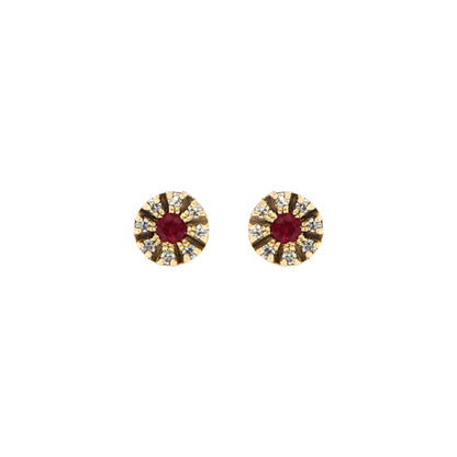 18ct gold Rubi and zirconia stud earrings