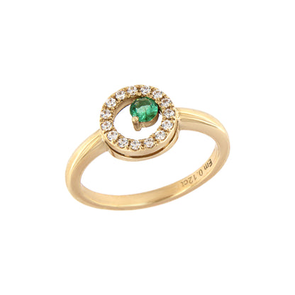 18ct gold Emerald Circle ring