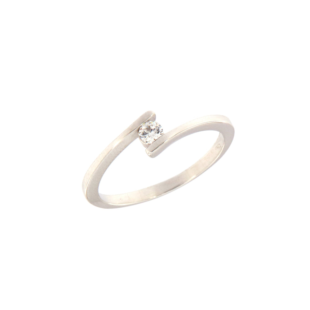 18ct gold White stone ring