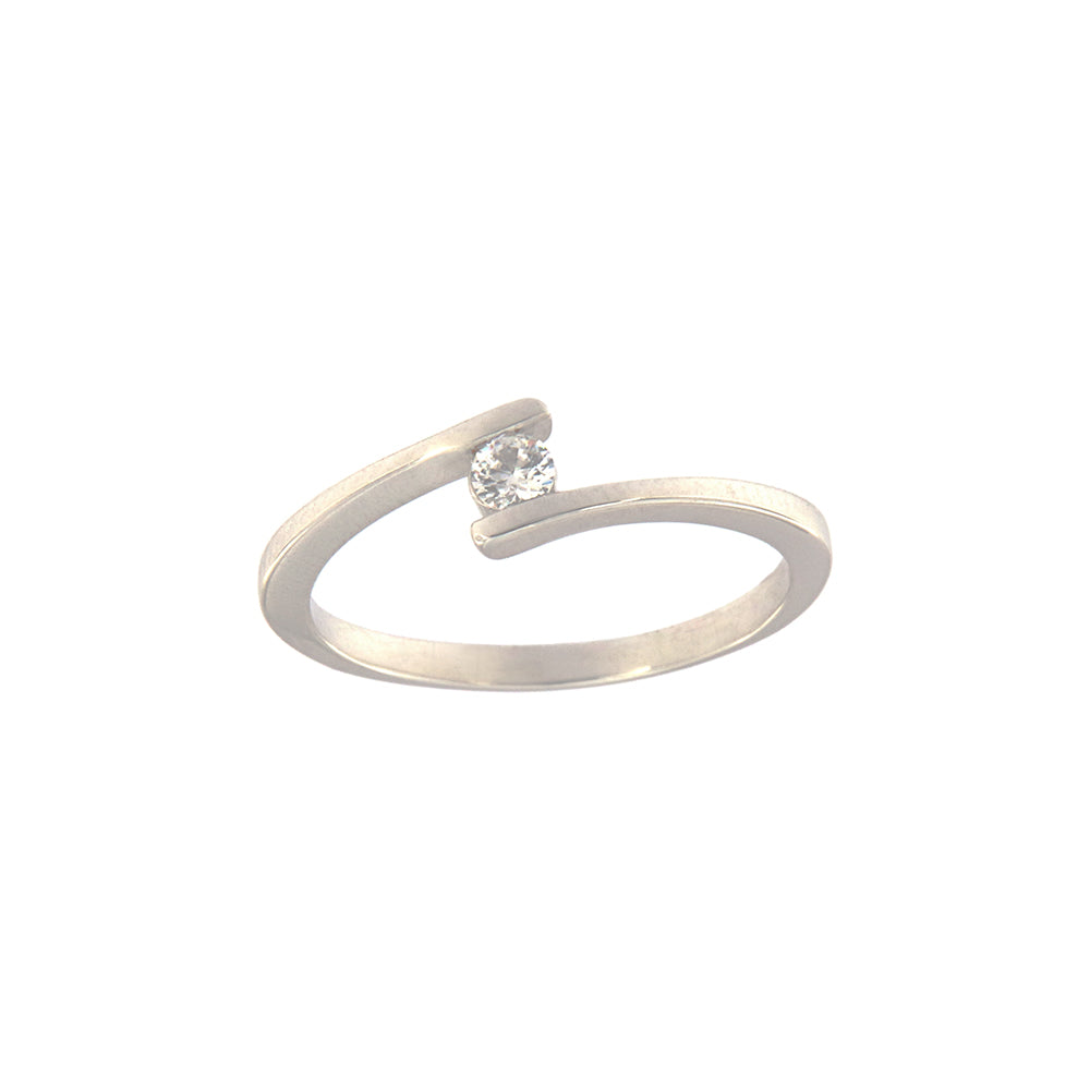 18ct gold White stone ring