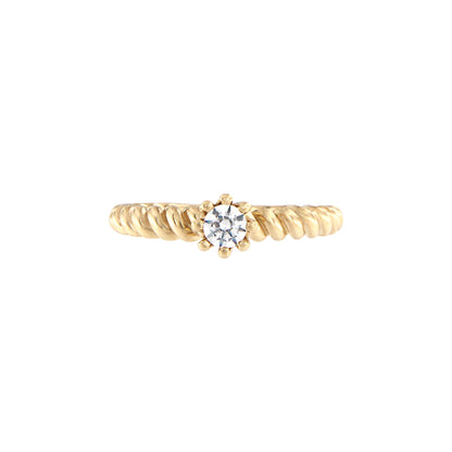 18ct gold White twisted stone ring