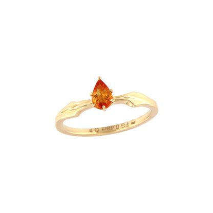 18ct gold Orange sapphire ring