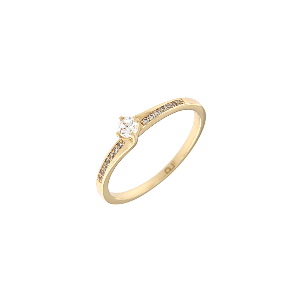 18ct gold White stone ring