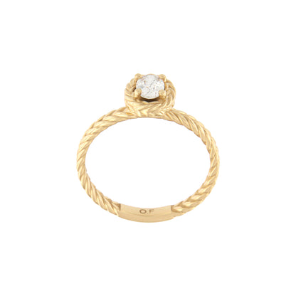 18ct gold White stone spike ring