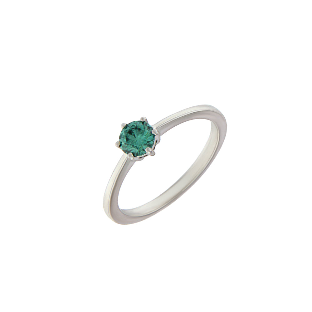 18ct gold Moissanite sint. ring green