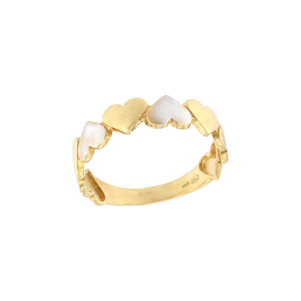 18ct gold Bicolor hearts ring