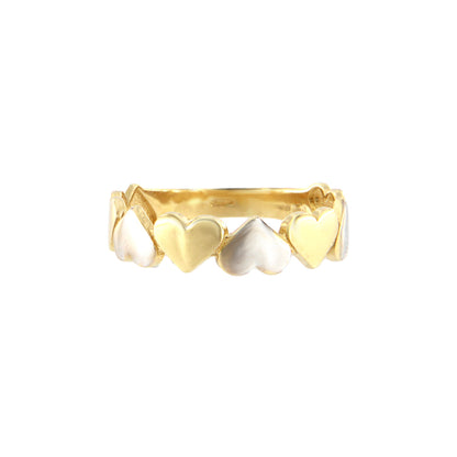 18ct gold Bicolor hearts ring